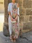 Women Striped Printing Two-Piece Set Daily Long Sleeve Vintage Spring/Fall Coat With Skirt Matching Set