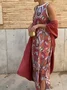 Women Striped Printing Two-Piece Set Daily Long Sleeve Vintage Spring/Fall Coat With Skirt Matching Set
