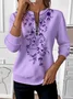 Women Ombre Crew Neck Vintage Spring/Fall Long Sleeve Sweatshirt