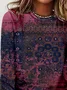 Women Abstract Long Sleeve Tee T-shirt Crew Neck Printing Casual Spring/Fall Graphic Tee Top