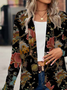 Women Floral Spring/Fall Cover-up Casual Printing Lightweight Cardigan