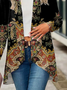 Women Floral Spring/Fall Cover-up Casual Printing Lightweight Cardigan