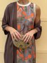 Women Striped Printing Two-Piece Set Daily Long Sleeve Vintage Spring/Fall Coat With Skirt Matching Set