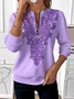 Women Ombre Crew Neck Vintage Spring/Fall Long Sleeve Sweatshirt
