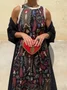 Women Striped Printing Two-Piece Set Daily Long Sleeve Vintage Spring/Fall Coat With Skirt Matching Set