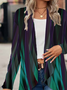Women Abstract Spring/Fall Cover-up Casual Printing Lightweight Cardigan