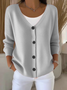 Women Plain Casual Spring/Fall Cardigan
