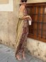 Women Striped Printing Two-Piece Set Daily Long Sleeve Vintage Spring/Fall Coat With Skirt Matching Set