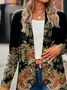 Women Floral Spring/Fall Cover-up Casual Printing Lightweight Cardigan