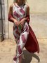 Women Striped Printing Two-Piece Set Daily Long Sleeve Vintage Spring/Fall Coat With Skirt Matching Set