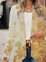 Women Maple Leaf Spring/Fall Cover-up Casual Printing Lightweight Cardigan