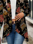 Women Floral Spring/Fall Cover-up Casual Printing Lightweight Cardigan