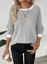 Women Plain Long Sleeve Tee T-shirt Crew Neck Casual Spring/Fall Top