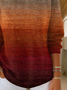 Women Abstract Printing Spring/Fall Casual Long Sleeve Crew Neck Sweater