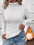Women Plain Long Sleeve Tee T-shirt Turtleneck Vintage Spring/Fall Top