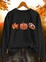 Women Maple Leaf Crew Neck Printing Casual Spring/Fall Long Sleeve Sweatshirt