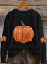 Women Maple Leaf Crew Neck Printing Casual Spring/Fall Long Sleeve Sweatshirt