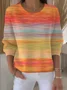 Women Abstract Printing Spring/Fall Casual Long Sleeve Crew Neck Sweater