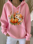 Women Floral Spring/Fall Printing Long Sleeve Casual Daily Hoodie