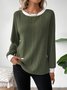 Women Plain Long Sleeve Tee T-shirt Crew Neck Casual Spring/Fall Top
