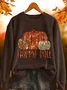 Women Text Letters Crew Neck Printing Casual Spring/Fall Long Sleeve Sweatshirt