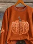 Women Maple Leaf Crew Neck Printing Casual Spring/Fall Long Sleeve Sweatshirt