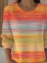 Women Abstract Printing Spring/Fall Casual Long Sleeve Crew Neck Sweater