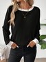 Women Plain Long Sleeve Tee T-shirt Crew Neck Casual Spring/Fall Top