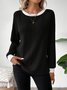 Women Plain Long Sleeve Tee T-shirt Crew Neck Casual Spring/Fall Top