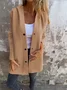 Women Spring/Fall Outerwear Vintage Split Joint Plain Long Sleeve Stand Collar Jacket