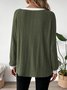 Women Plain Long Sleeve Tee T-shirt Crew Neck Casual Spring/Fall Top