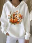 Women Floral Spring/Fall Printing Long Sleeve Casual Daily Hoodie