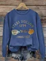 Women Text Letters Crew Neck Printing Casual Spring/Fall Long Sleeve Sweatshirt