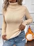 Women Plain Long Sleeve Tee T-shirt Turtleneck Vintage Spring/Fall Top