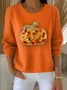 Women Maple Leaf Printing Spring/Fall Casual Long Sleeve Crew Neck Sweater