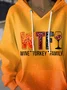 Women Text Letters Spring/Fall Printing Long Sleeve Casual Daily Hoodie