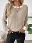 Women Plain Long Sleeve Tee T-shirt Crew Neck Casual Spring/Fall Top