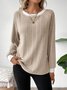 Women Plain Long Sleeve Tee T-shirt Crew Neck Casual Spring/Fall Top