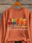 Women Text Letters Crew Neck Printing Casual Spring/Fall Long Sleeve Sweatshirt