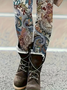 Women Floral Casual All Season Printing Long Leggings