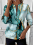Women Abstract Crew Neck Printing Casual Spring/Fall Long Sleeve Sweatshirt