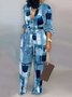 Women Striped Mock Neck Sleeveless Casual Summer Jumpsuit