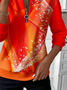 Women Abstract Crew Neck Printing Casual Spring/Fall Long Sleeve Sweatshirt