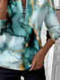 Women Abstract Crew Neck Printing Casual Spring/Fall Long Sleeve Sweatshirt