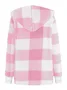 Women Spring/Fall Outerwear Vintage Split Joint Plaid Long Sleeve Hooded Jacket