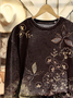 Women Floral Crew Neck Printing Casual Spring/Fall Long Sleeve Sweatshirt