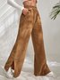 Women Plain Long Elastic Waist Pants Casual Spring/Fall Trousers