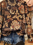 Women Floral Crew Neck Printing Casual Spring/Fall Long Sleeve Sweatshirt