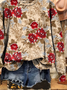 Women Floral Crew Neck Printing Casual Spring/Fall Long Sleeve Sweatshirt