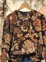 Women Floral Crew Neck Printing Casual Spring/Fall Long Sleeve Sweatshirt